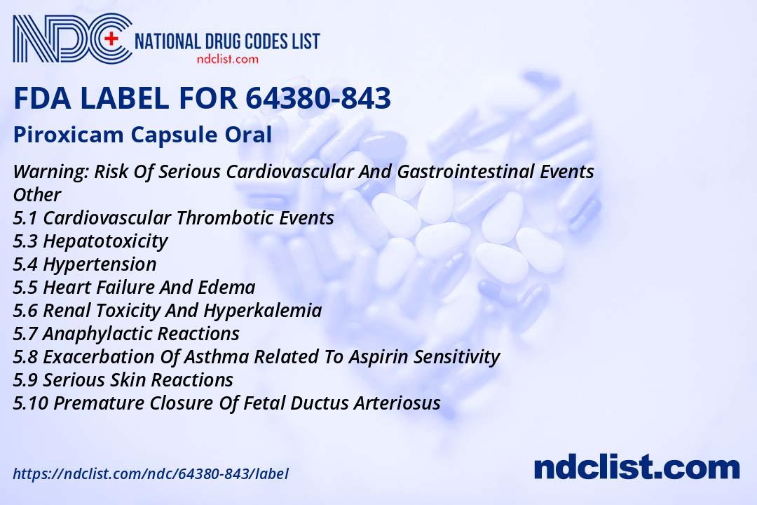 FDA Label for Piroxicam Capsule Oral - Indications, Usage & Precautions