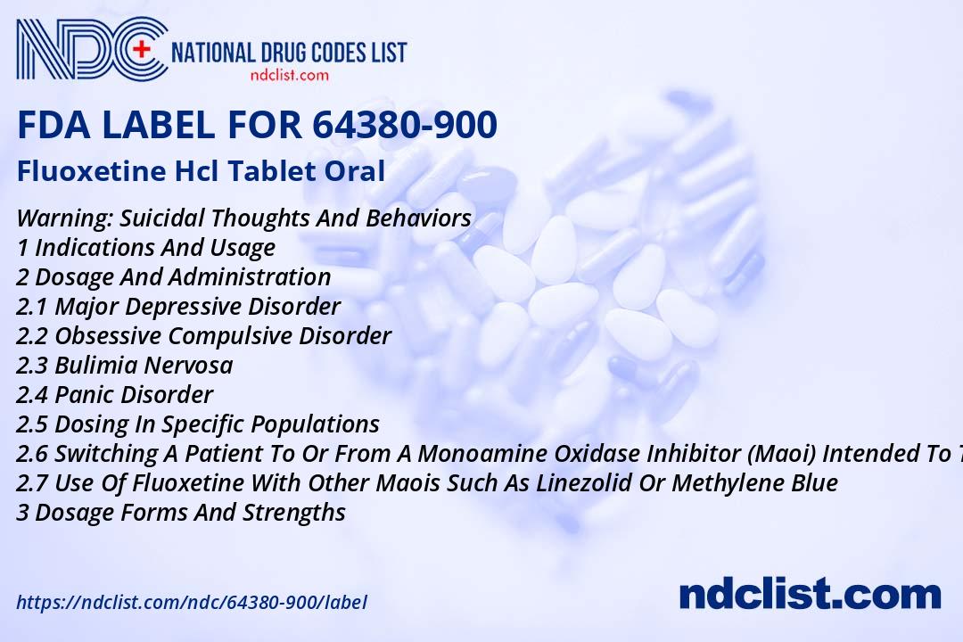 FDA Label for Fluoxetine Hcl Tablet Oral - Indications, Usage & Precautions