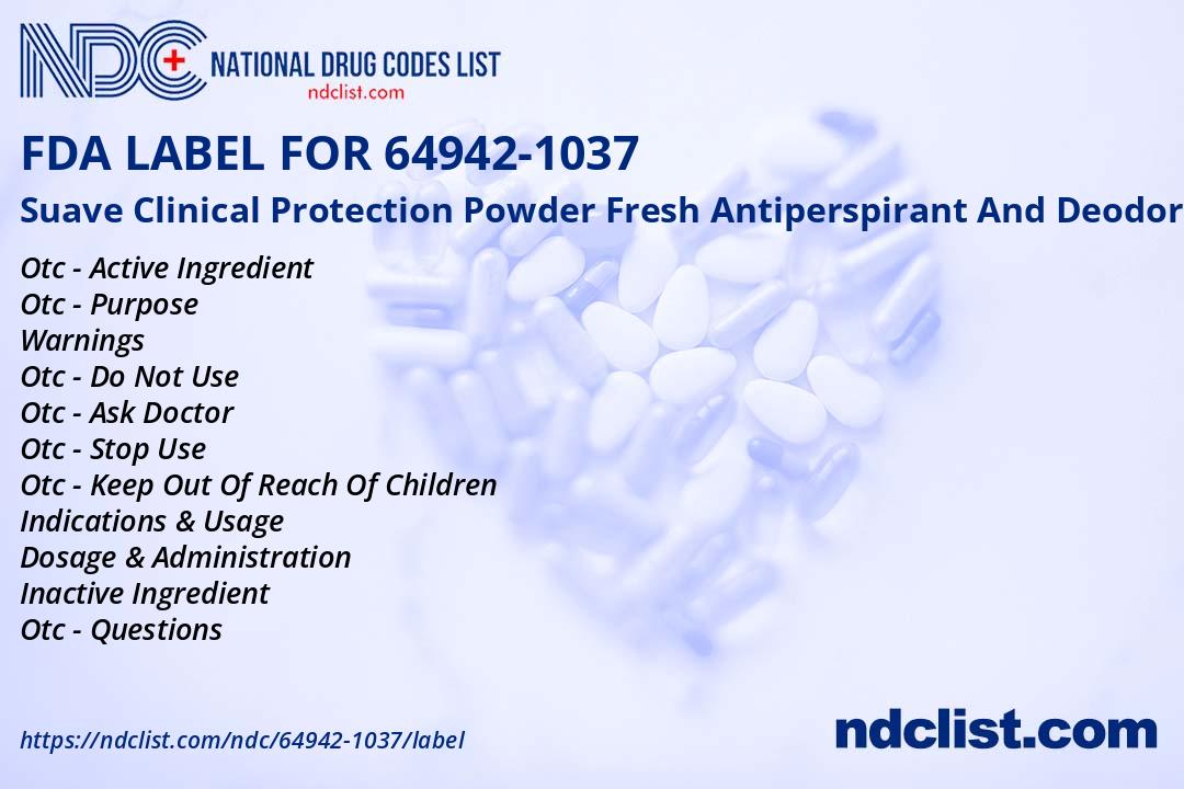 Suave - FDA Label NDC 64942-1037