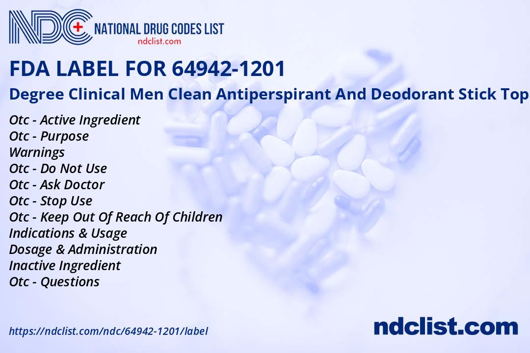 Degree Stick- FDA Label NDC64942-1201
