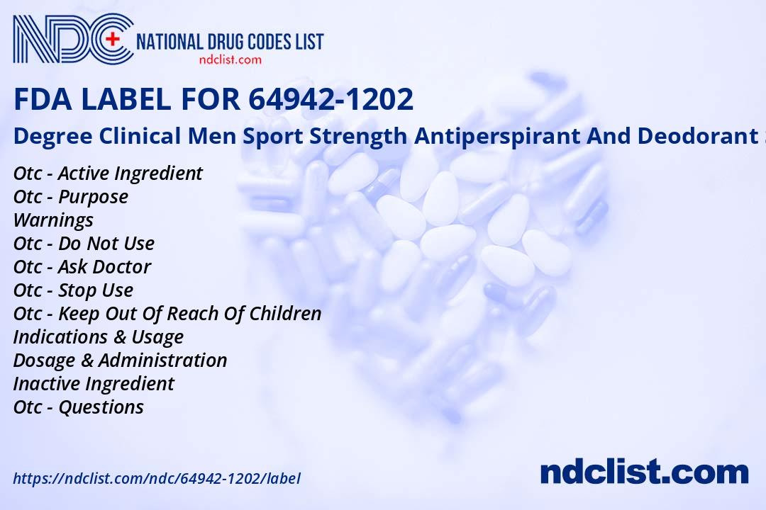 Degree Stick FDA Label - NDC 64942-1202