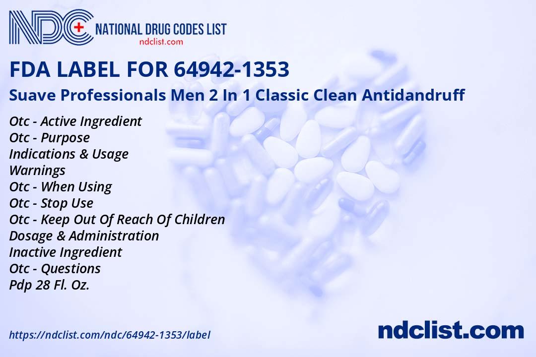 Suave Shampoo - FDA Label NDC 64942-1353
