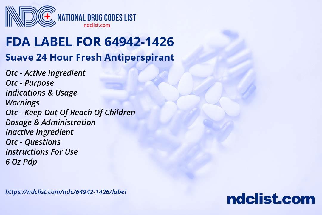 Suave - FDA Label NDC 64942-1426
