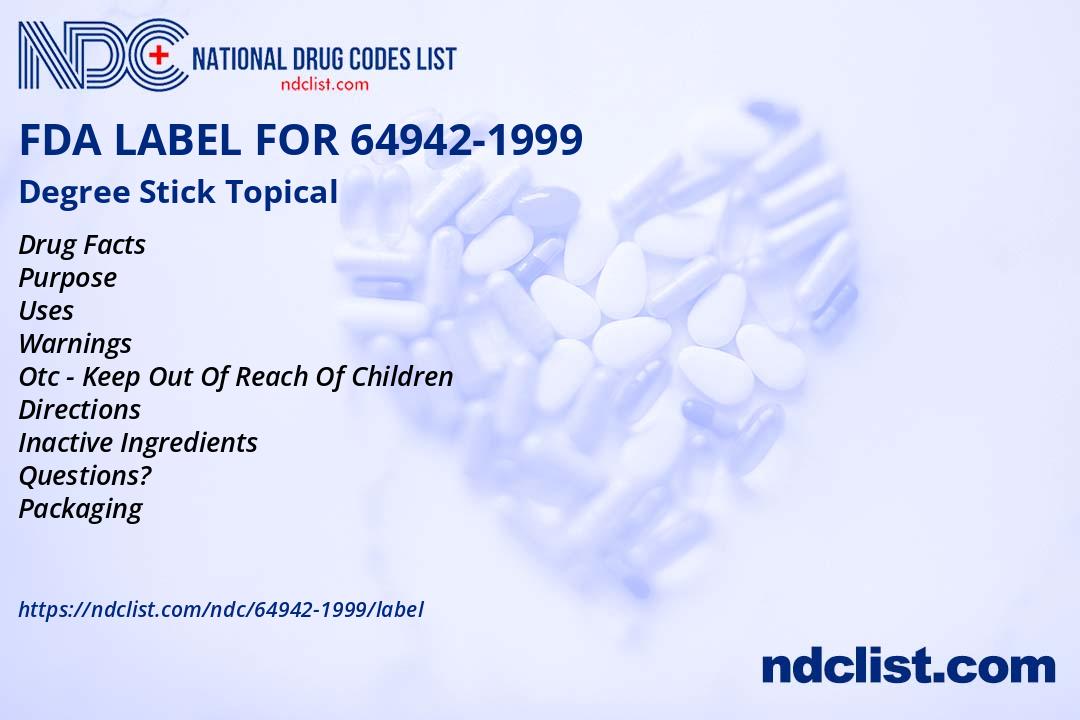 Degree Stick - FDA Label NDC 64942-1999