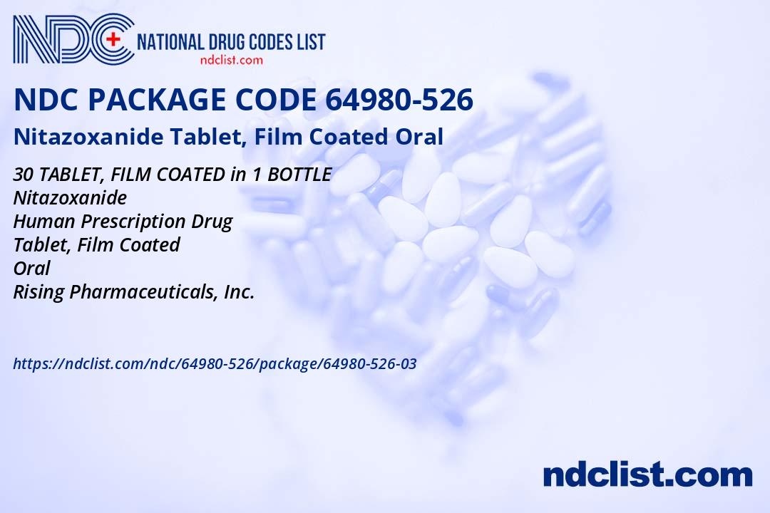 NAS❗️ Nitazoxanide Tablet, Film Coated - NDC 64980-526-03