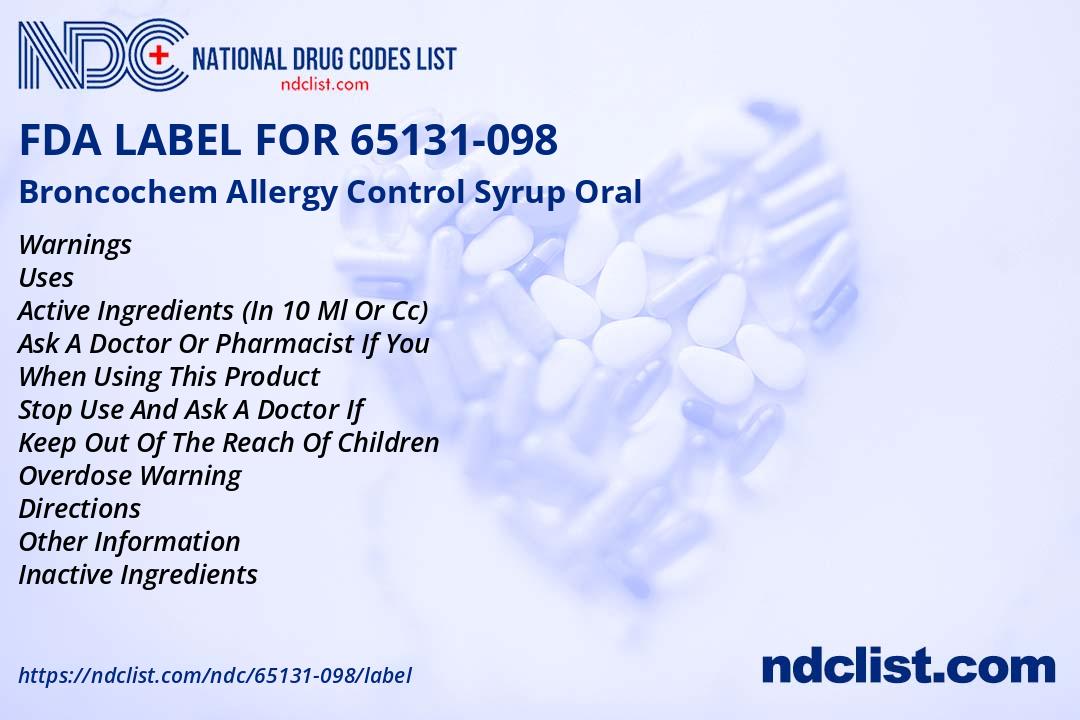 Broncochem Syrup- FDA Label NDC65131-098