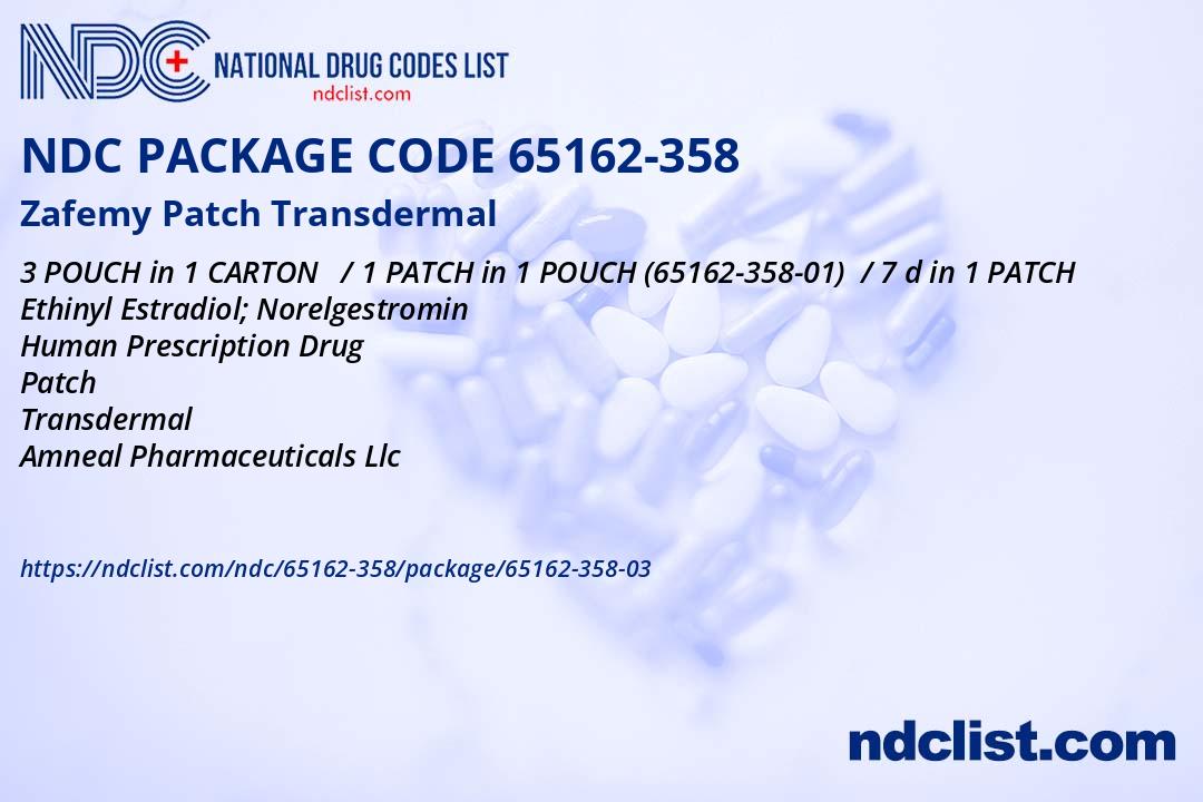 Zafemy Patch Rx Example Zafemy Patch- NDC65162-358-03