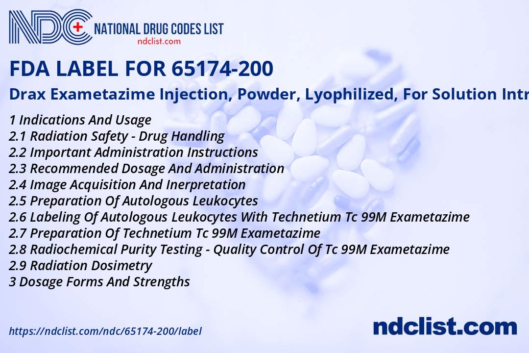 Drax Exametazime FDA Label - NDC 65174-200