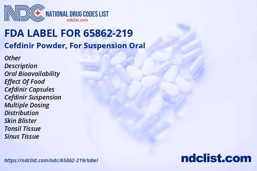 FDA Label for Cefdinir Powder, For Suspension Oral Indications, Usage