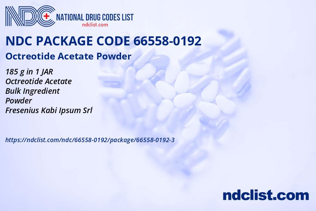 NDC Package 66558-0192-3 Octreotide Acetate Powder