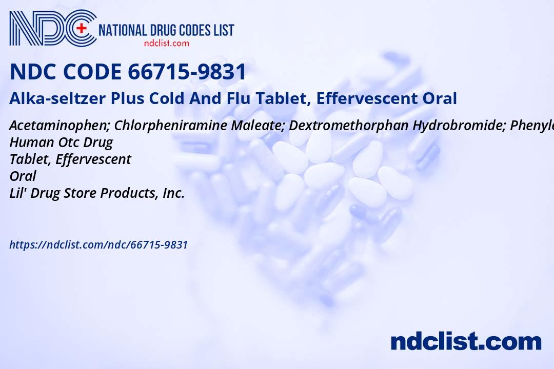 NDC 667159831 Alkaseltzer Plus Cold And Flu Tablet, Effervescent Oral