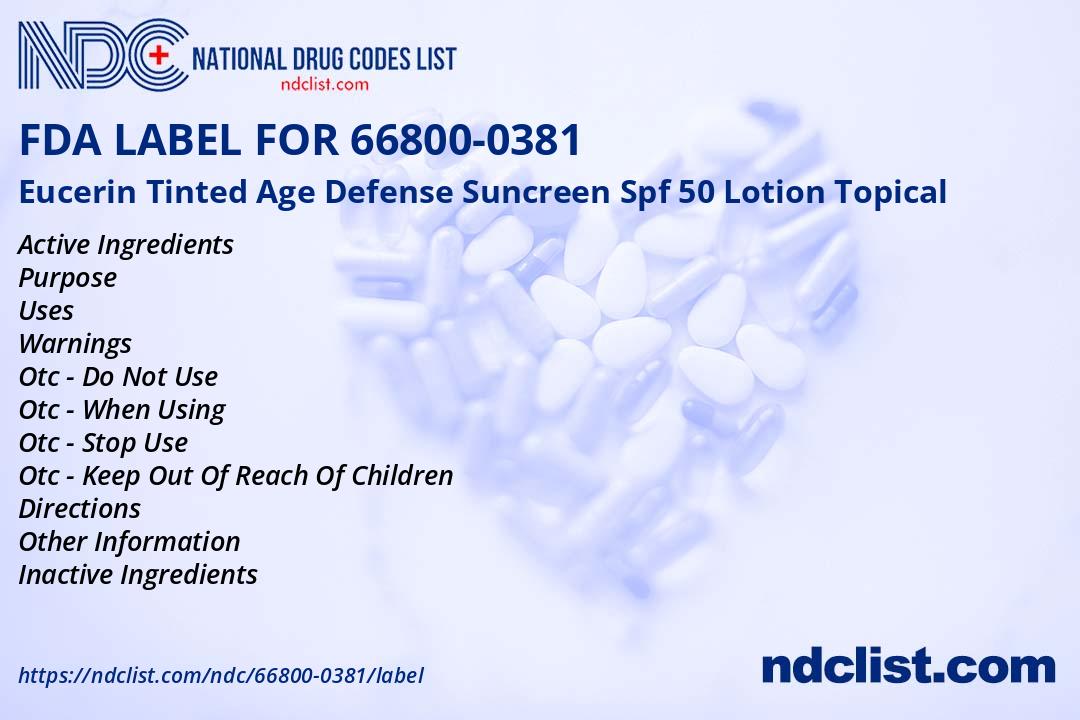Eucerin Tinted Age Defense Suncr- FDA Label NDC66800-0381