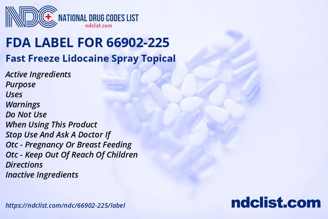 Fast Freeze Lidocaine Spray FDA Label - NDC 66902-225
