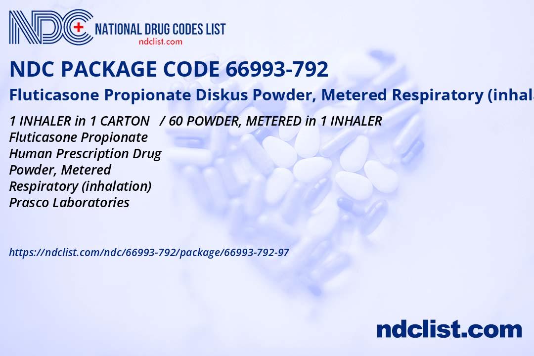 NDC Package 66993-792-97 Fluticasone Propionate Diskus Powder