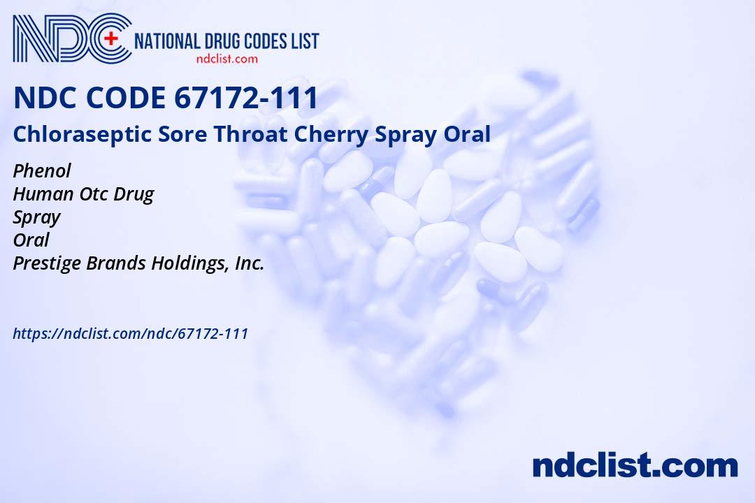 NDC 67172-111 Chloraseptic Sore Throat Cherry Spray Oral
