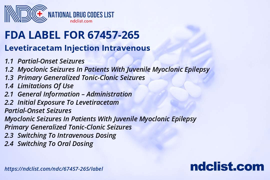 FDA Label for Levetiracetam Injection Intravenous - Indications, Usage ...