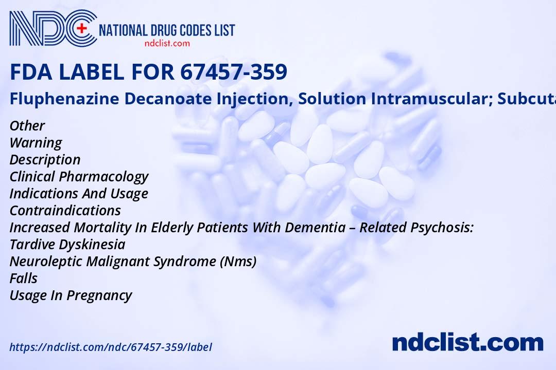 Moducate Inj Fluphenazine Decanoate- FDA Label NDC67457-359