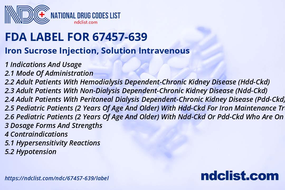 FDA Label for Iron Sucrose Injection, Solution Intravenous ...