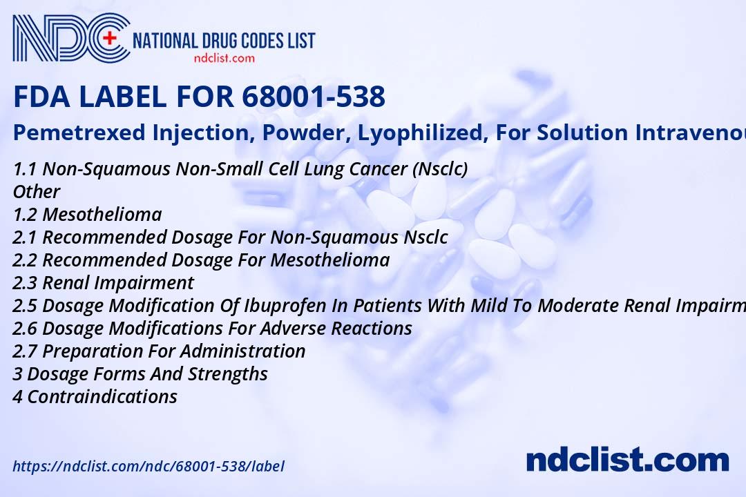 Powder For Injection Labels FDA Label for Pemetrexed Injection, Powder, Lyophilized, For Solution ...