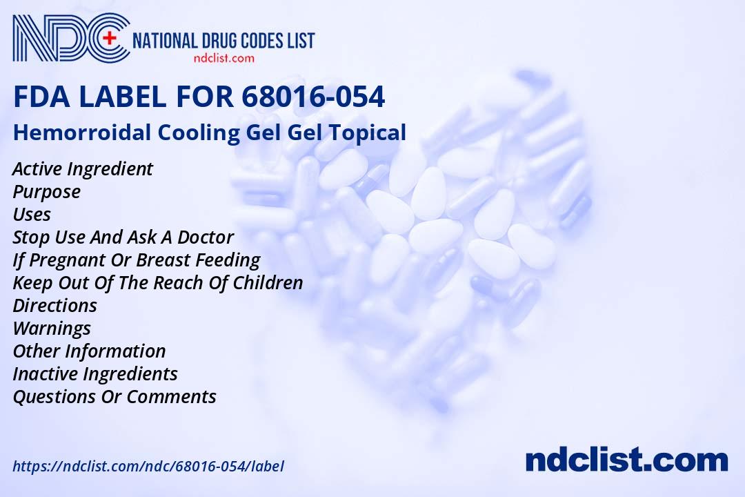 FDA Label for Hemorroidal Cooling Gel Gel Topical - Indications, Usage ...