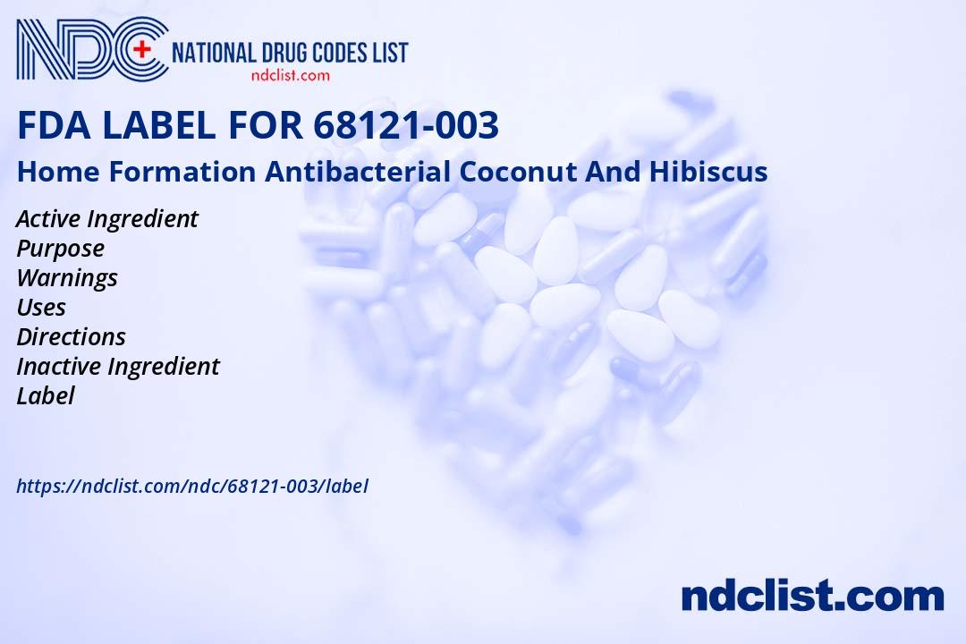 Home Formation Antibacterial Coco - FDA Label NDC 68121-003