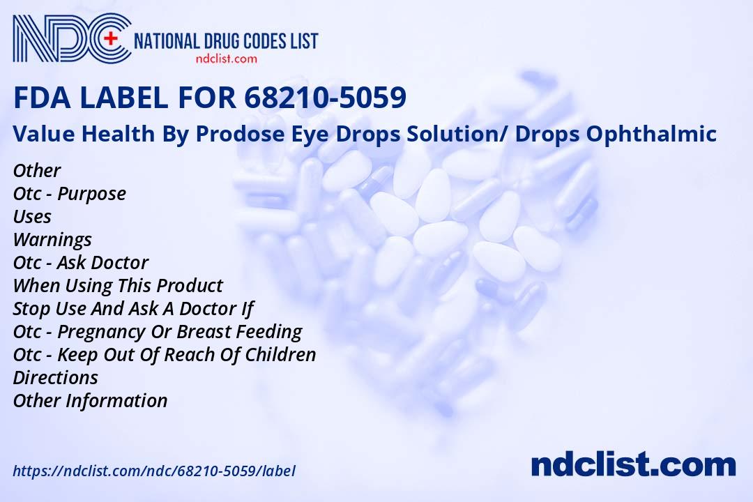 FDA Label for Value Health By Prodose Eye Drops Solution/ Drops ...