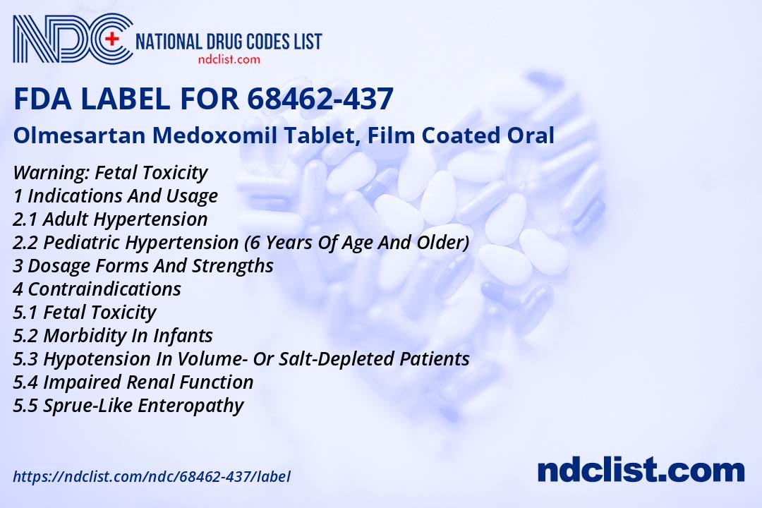FDA Label for Olmesartan Medoxomil Tablet, Film Coated Oral ...