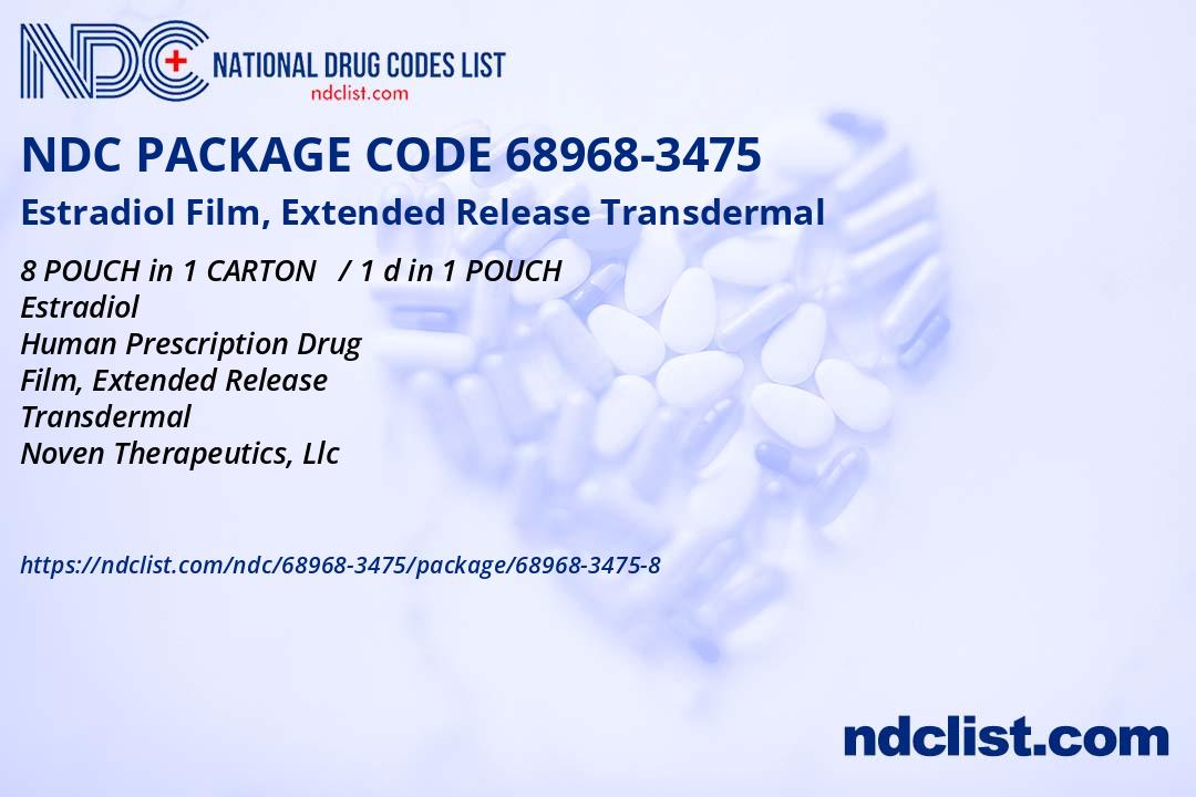 Estradiol Film, Extended Release NDC Package 68968-3475-8