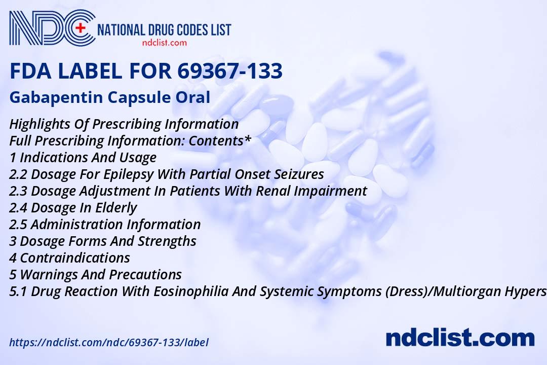 gabapentin fda approved label