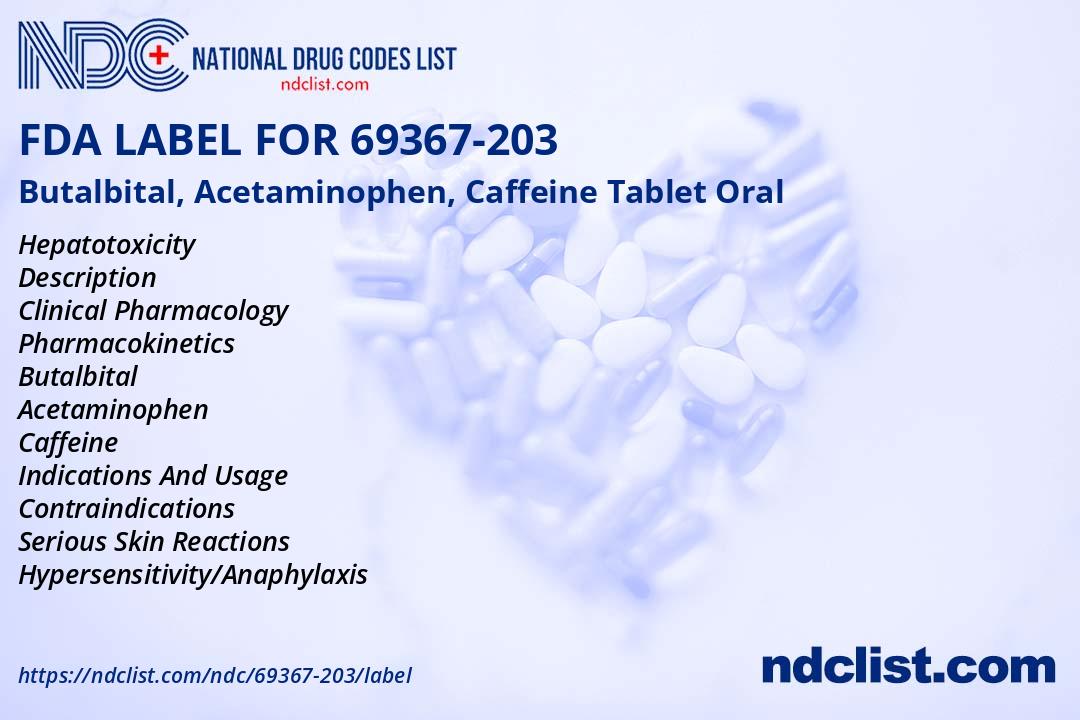 FDA Label for Butalbital, Acetaminophen, Caffeine Tablet Oral