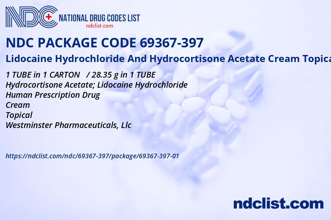 Accept / No Substitute NDC Package 69367-397-01 Lidocaine Hydrochloride And