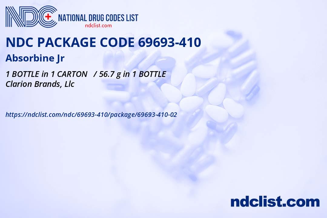 NDC Package 69693-410-02 Absorbine Jr