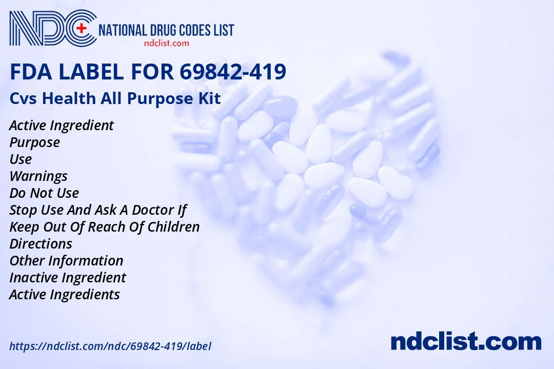 Cvs Scriptpro Label Cvs Health All Purpose Kit- FDA Label NDC69842-419