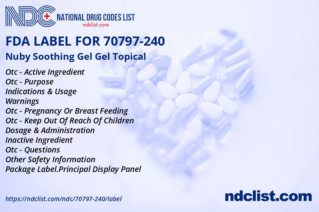 FDA Label for Nuby Soothing Gel Indications, Usage & Precautions