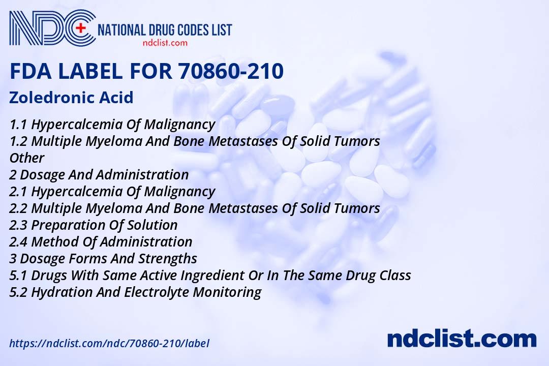 FDA Label for Zoledronic Acid Solution Intravenous Indications, Usage