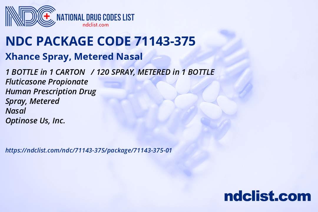 NDC Package 7114337501 Xhance Spray, Metered Nasal