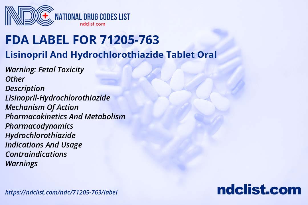 FDA Label for Lisinopril And Hydrochlorothiazide Tablet Oral