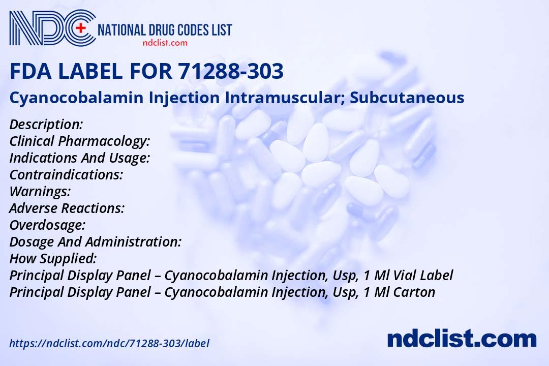 vitamin b12 injection fda label Cyanocobalamin Injection- FDA Label NDC71288-303