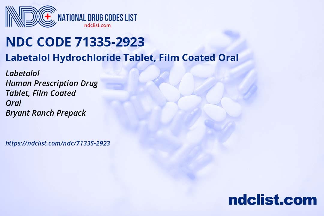 Labetalol Hydrochloride Tablet, Film Coated- NDC71335-2923