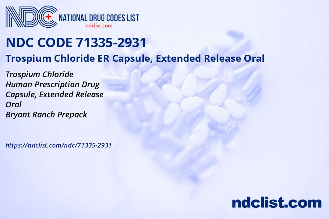 Trospium Chloride Capsule, Extended Release- NDC71335-2931