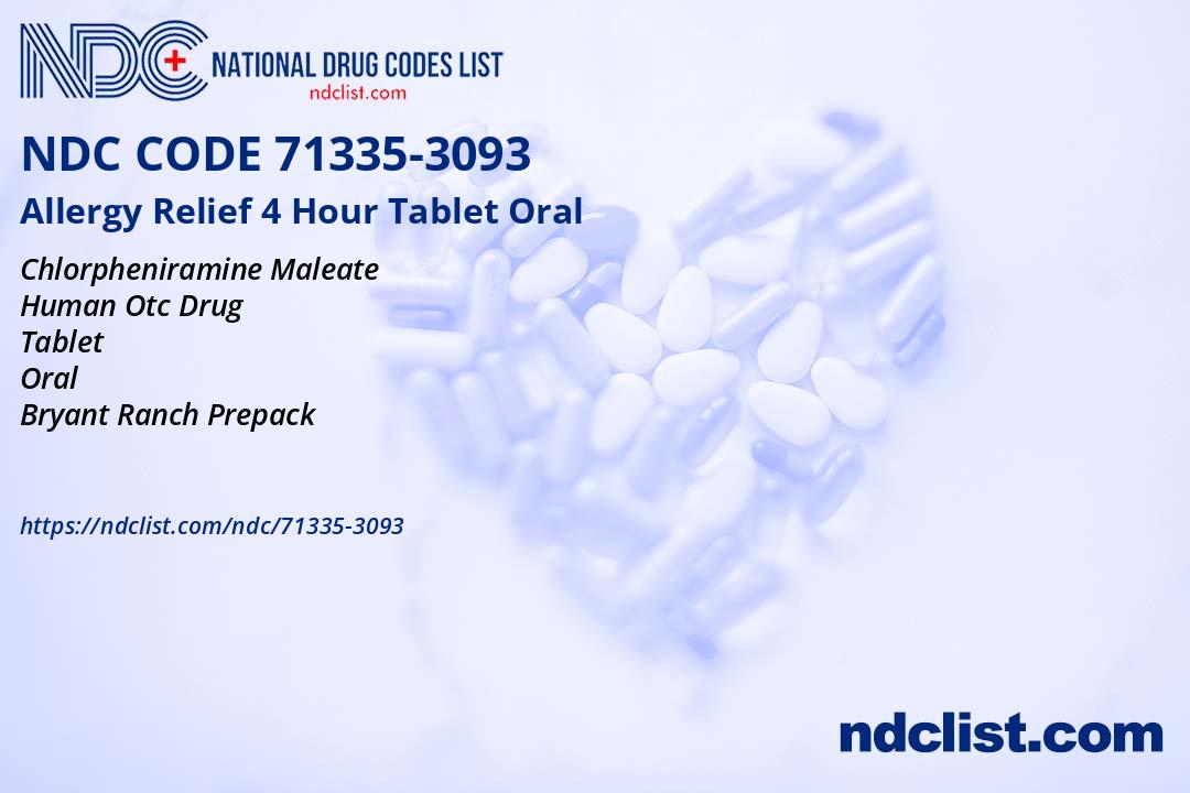 Allergy Relief Tablet - NDC 71335-3093