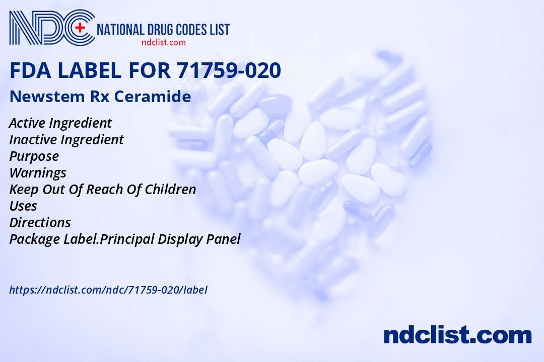FDA Label for Newstem Rx Ceramide - Indications, Usage & Precautions