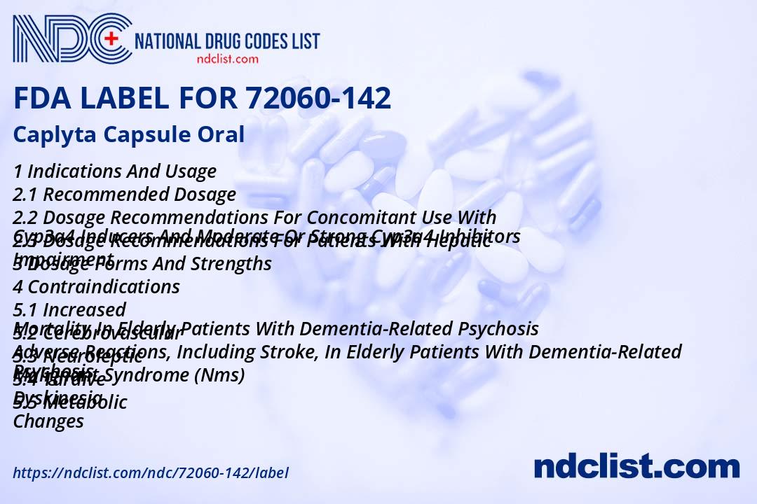 How Is Caplyta Different From Other Antipsychotics FDA Label for Caplyta Capsule Oral - Indications, Usage & Precautions