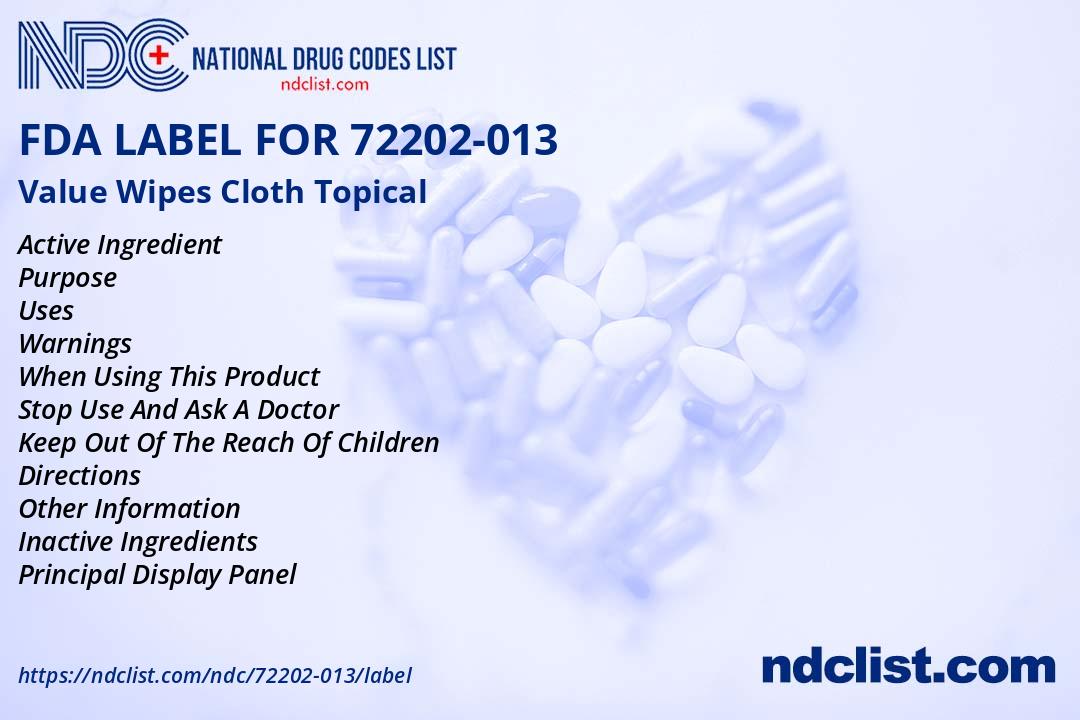 Value Wipes Cloth - FDA Label NDC 72202-013