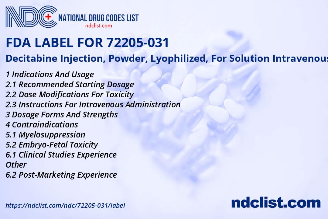 Decitabine- FDA Label NDC72205-031