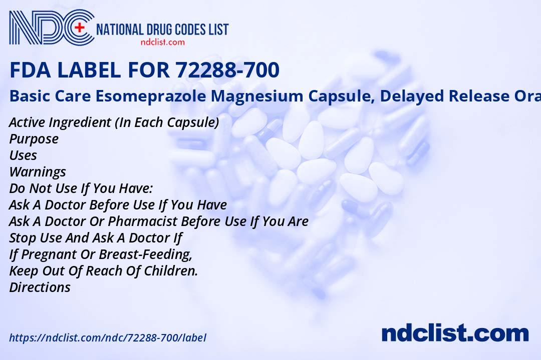 Abasc Label Basic Care Esomeprazole Magnesium- FDA Label NDC72288-700