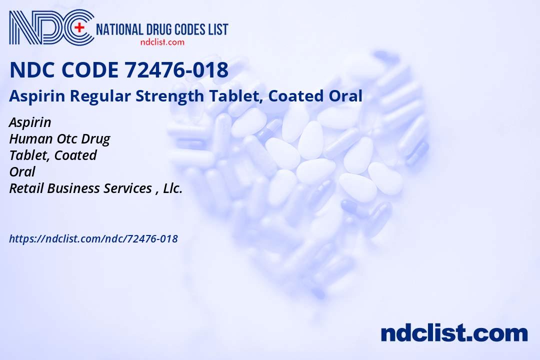 Aspirin Tablet, Coated- NDC72476-018