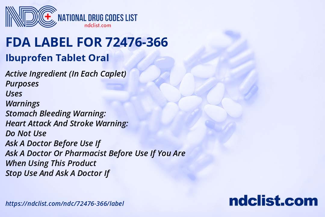 Ibuprofen Tablet- FDA Label NDC72476-366