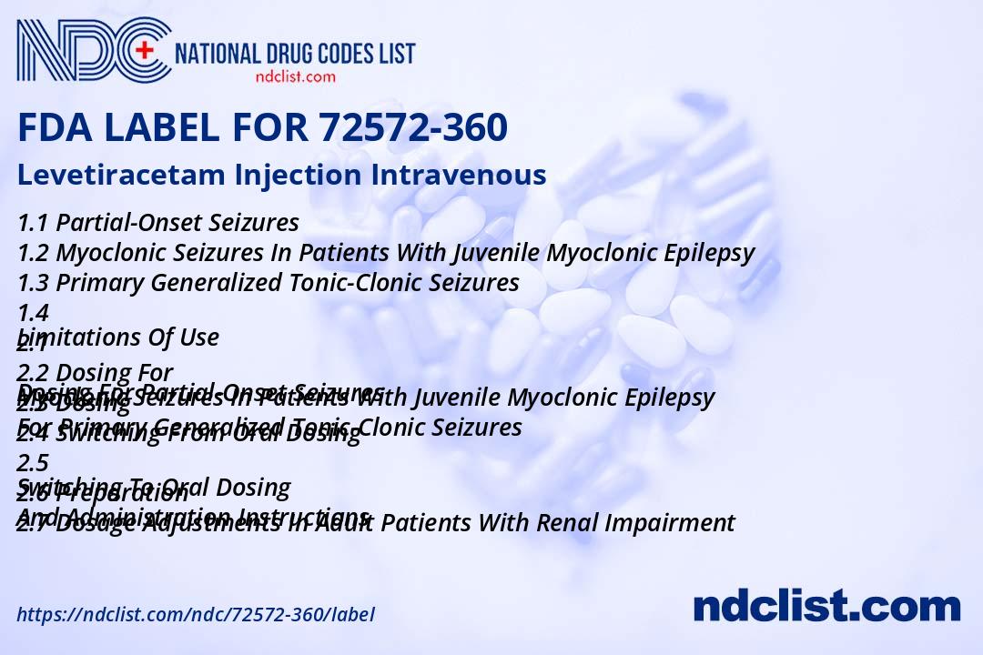 FDA Label for Levetiracetam Injection Intravenous - Indications, Usage ...
