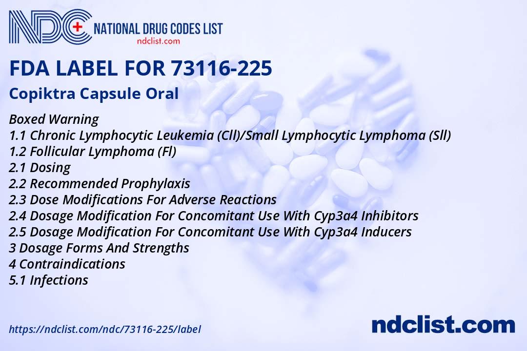 Copiktra Capsule- FDA Label NDC73116-225